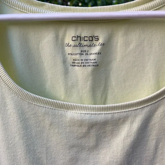 Chicos Ultimate T Bundle (3) Size 2 ( Women's M) Black Blue Lime 97% Cotton - Picture 7 of 8